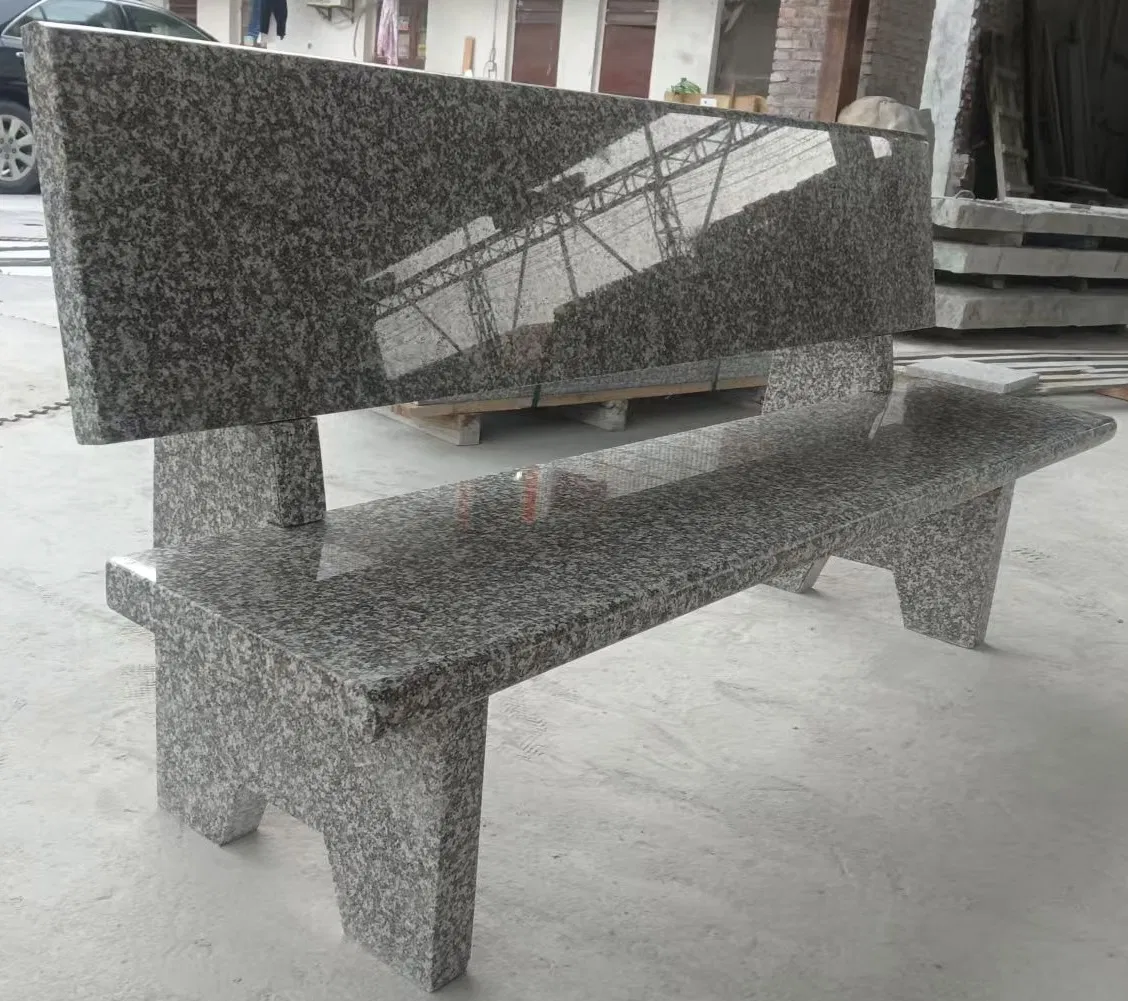 Natural Stone polished/honed brown/pink G664 Granite Garden Bench for Outdoor Park/courtyard/yard Decoration