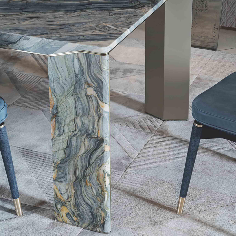Luxury Modern Rectangular Marble Dining Table Set for Stylish Home Dining Room