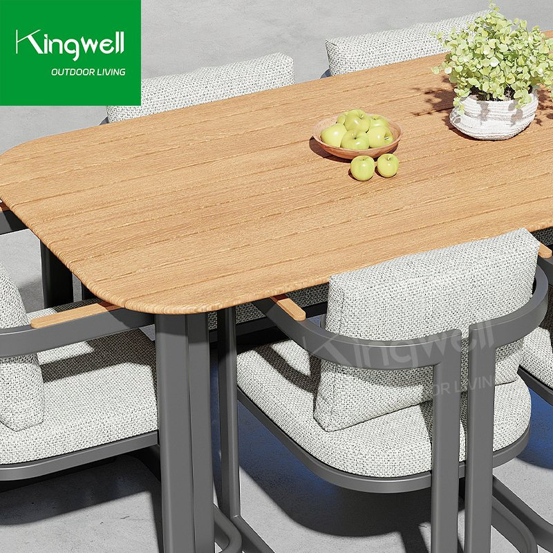 Bar Hotel Outdoor Aluminum Garden Tables and Chairs Patio Furniture Dining Set