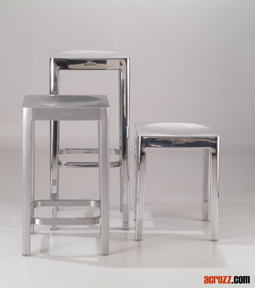 Emeco Chrome Steel Aluminum Alloy Stack 1 Inch Counter Bar Stool