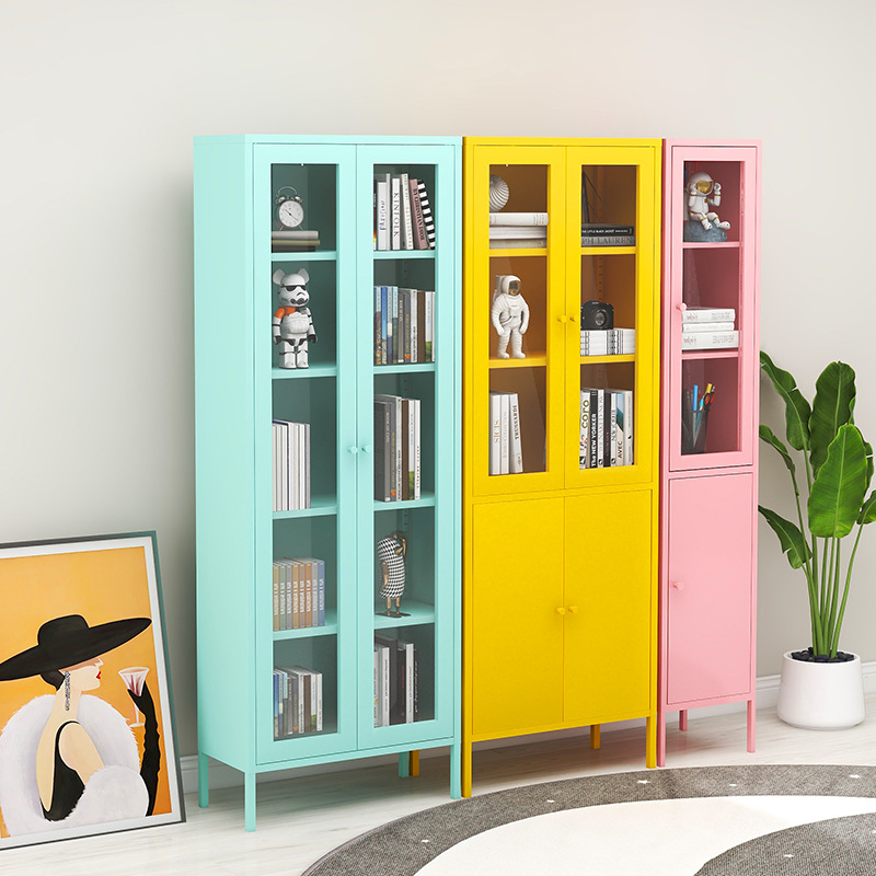 Modern Steel Home Furniture Living Room Cabinet Bedroom Bookcase Lockers Balcony Display Storage Cabinet