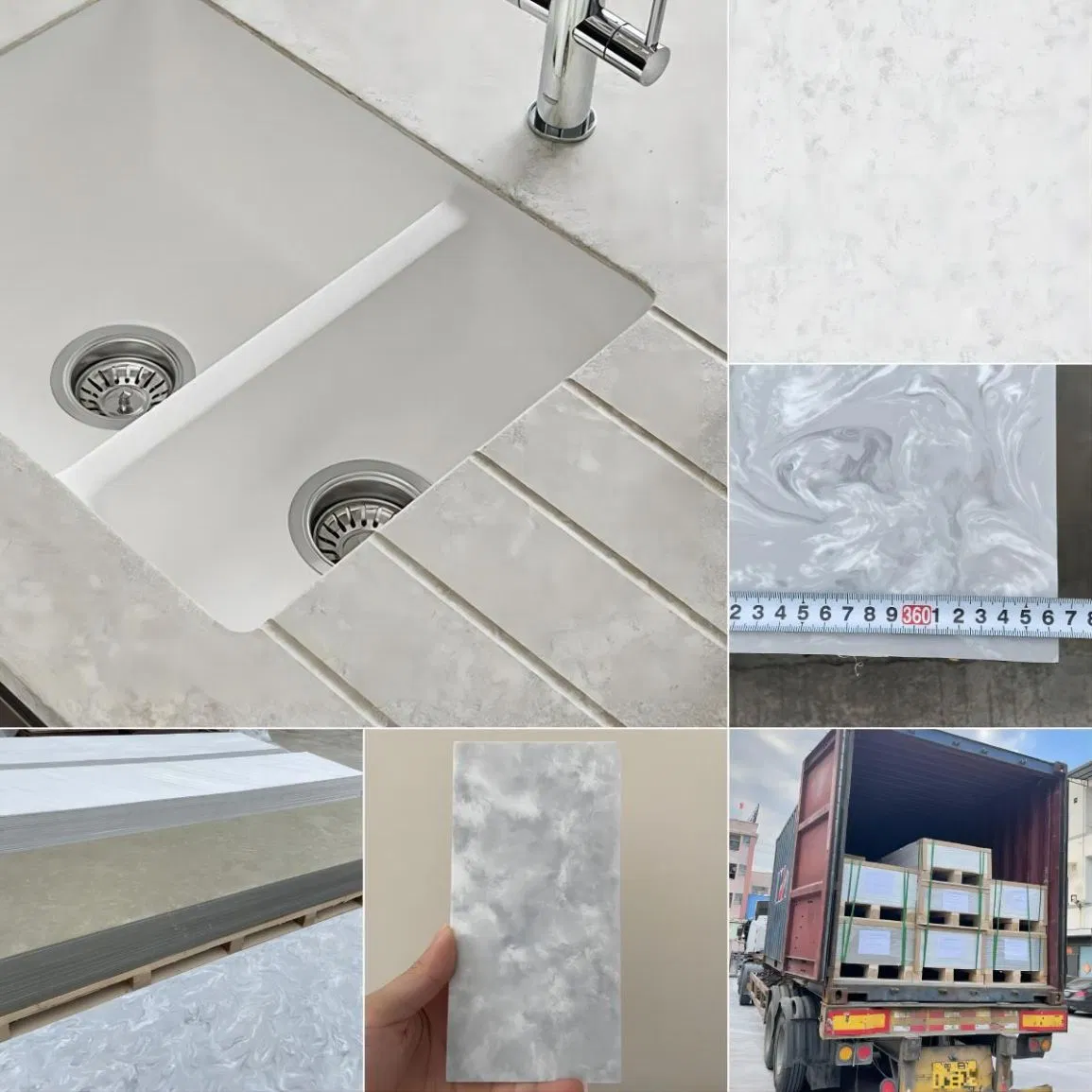 OEM Factory Home Furniture Kitchen Dining Table Island with Kitchen Cabinet in Modern Design and Solid Surface Stone Quartz Taj Mahal Countertop Island Top