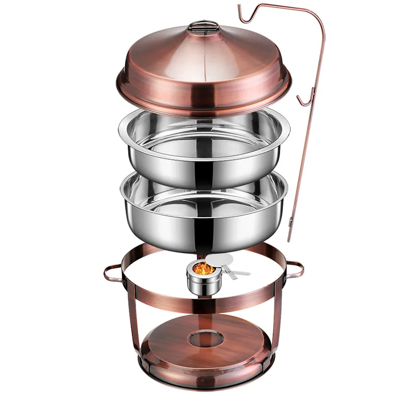 9.0L Bronze Chafing Dish Buffet Set Food Warmer Factory OEM Round Chafer Buffet