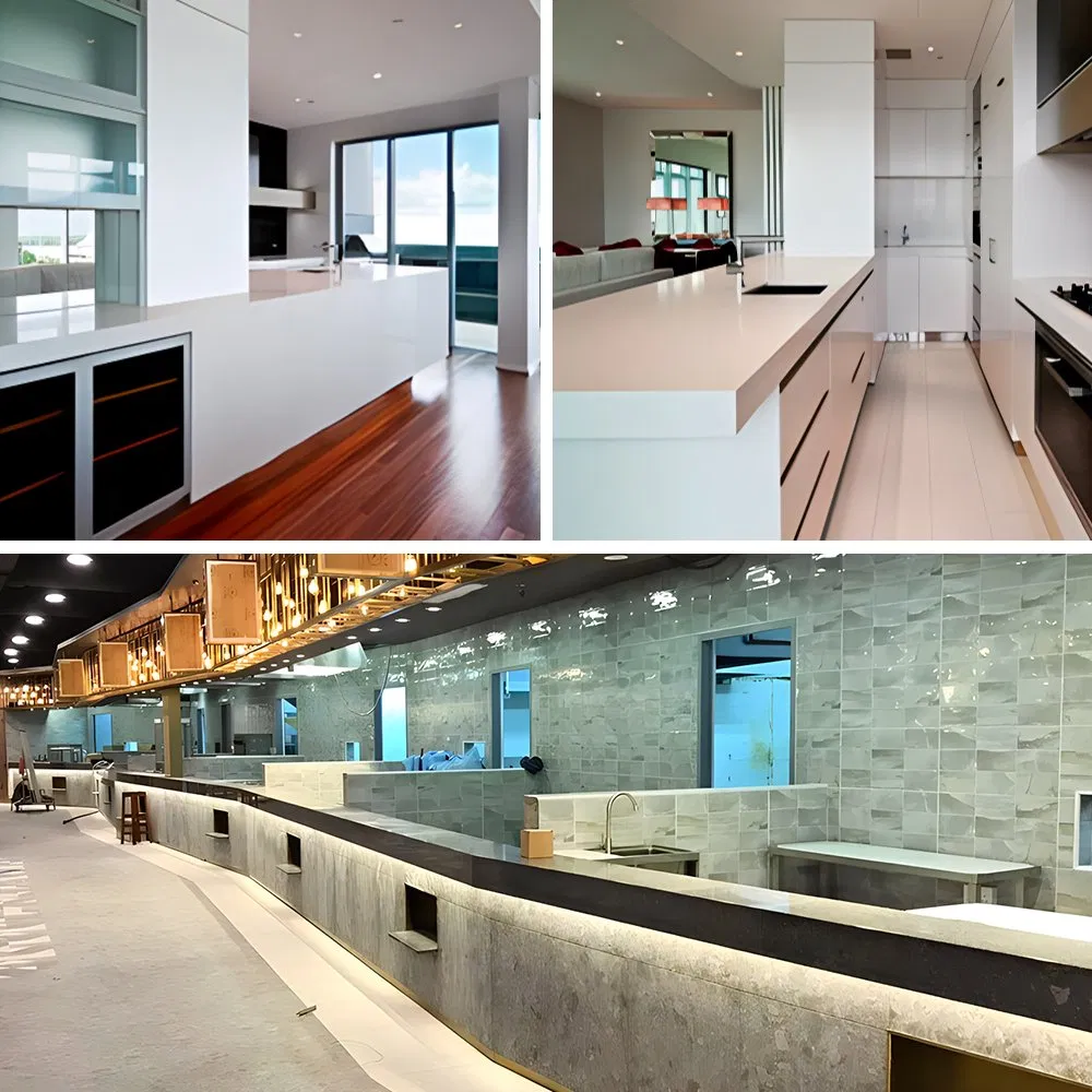 Global Best-Seller Oliky Luxury Artificial Stone Kitchen Island with Marble Finish Exported to Worldwide