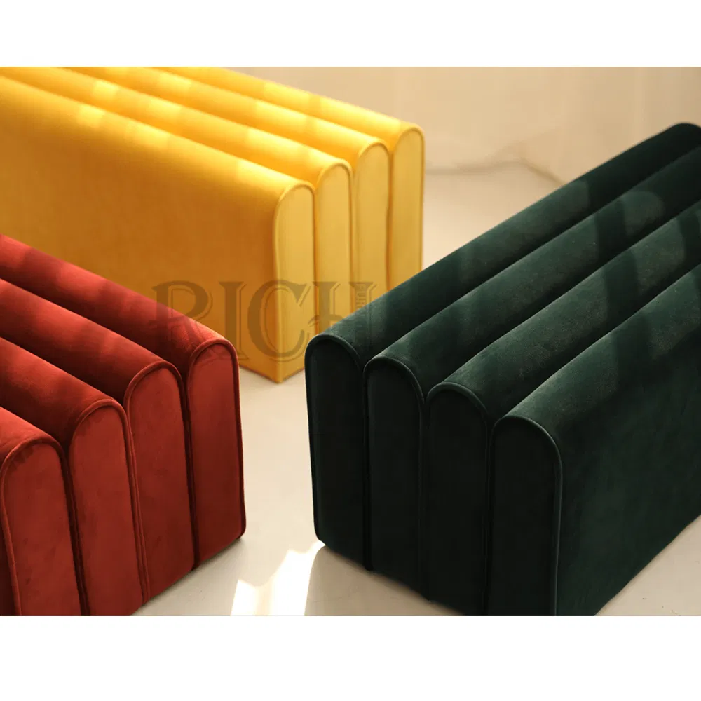 Decorative Stool Fashionable Furniture Stools Modern Living Room Pouf Fabric Square Ottoman