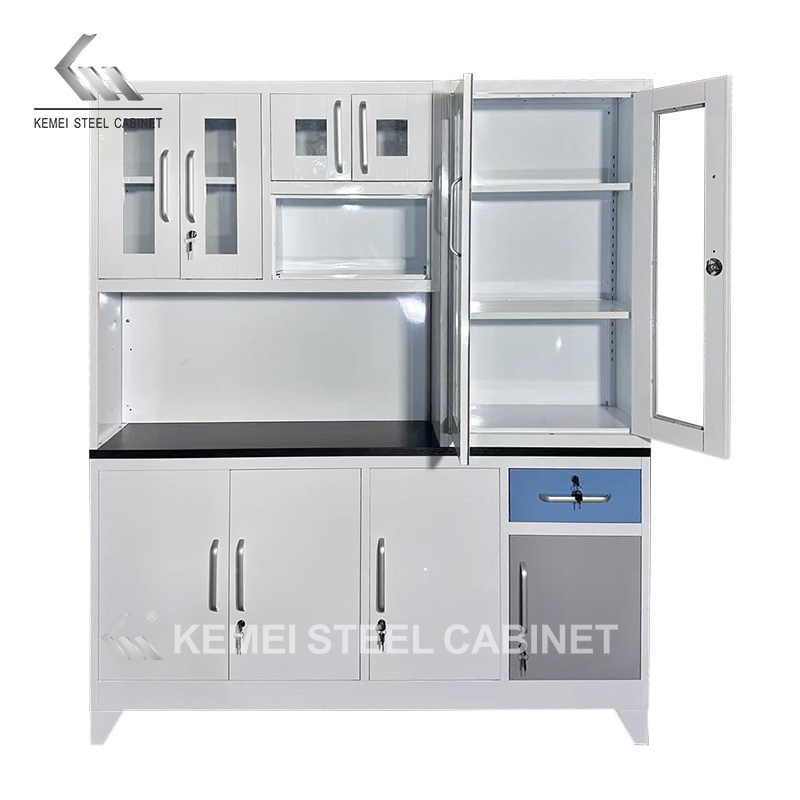 High Quality Modern Metal Custom Kitchen Cabinet Knock-Down Steel Structure for Living Room Storage