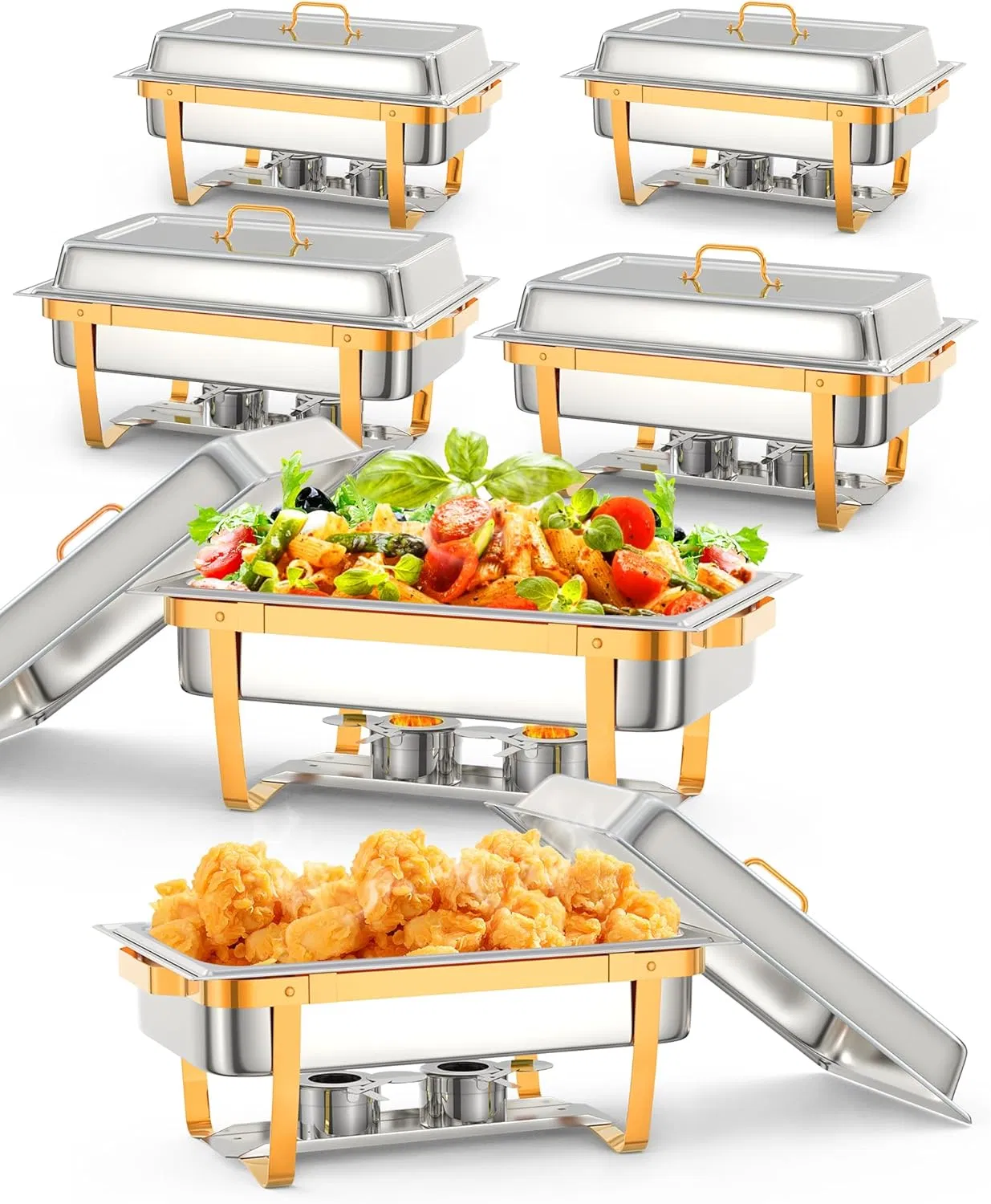 Best Selling Stainless Steel Golden Warmer Buffet with Adjustable Temperature