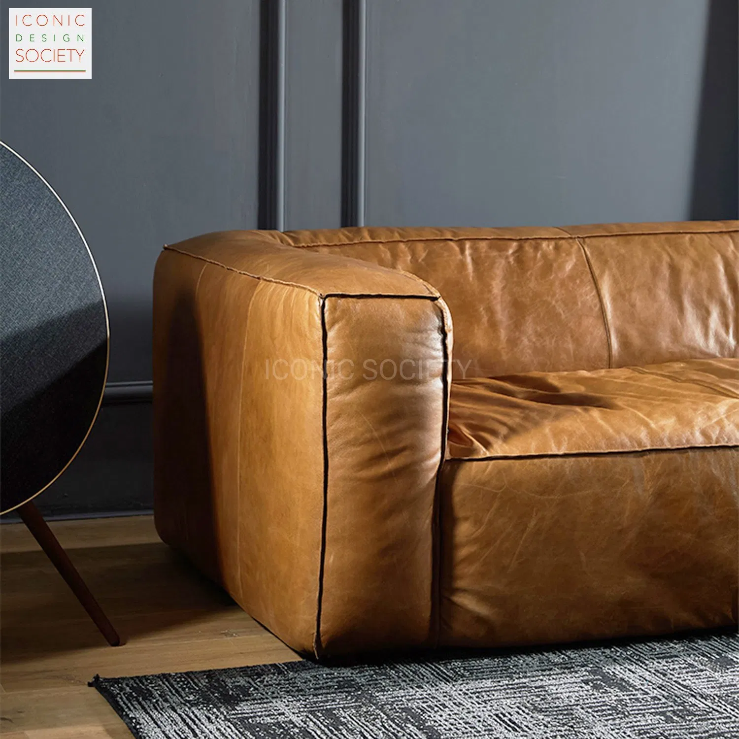 Modern Leisure Home Sitting Room Living Room Furniture Hotel Handmade Large Seat Genuine Leather Sofa