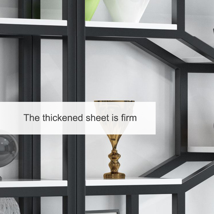 High-End Stable Living Room 0ffice Book Storage Shelf Stainless Steel Book Rack Floor Display Cabinet