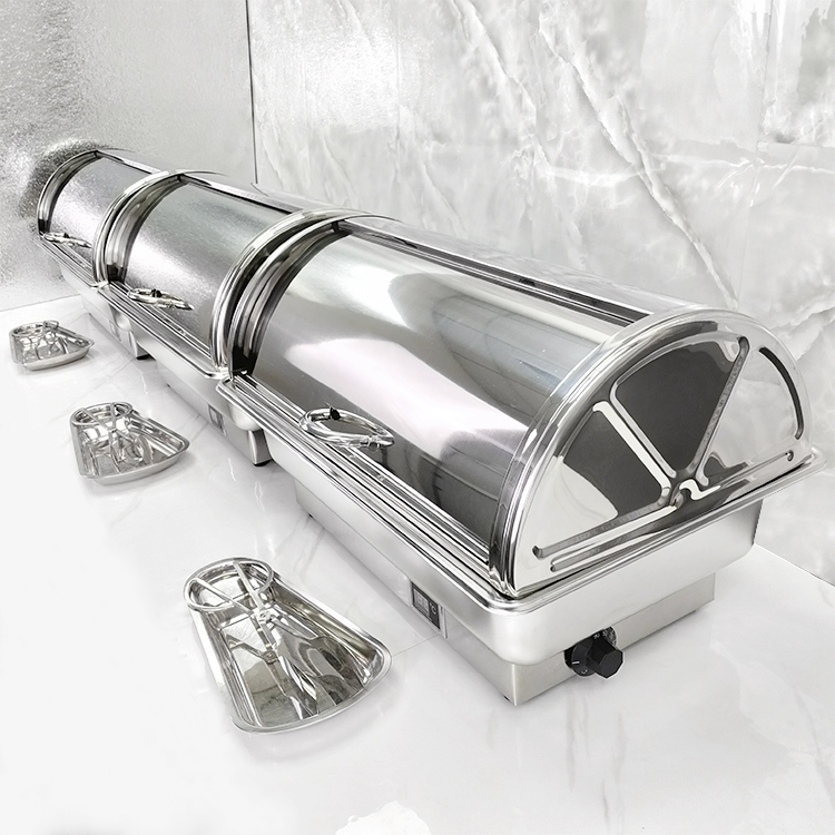 Hotel Commercial Use Stainless Steel Electric Food Warmer Set Digital Temperature Control Chafing Dish Buffet Heater