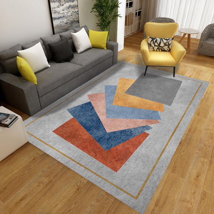 Nordic Simple Bedroom Non Slip Luxury Geometric Area Full Carpets Living Room 3D Rugs