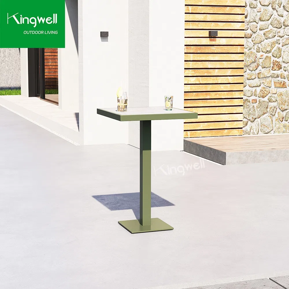 Outdoor Furniture Aluminum Restaurant High Tables Waterproof Garden Bar Stools with CE En581 SGS