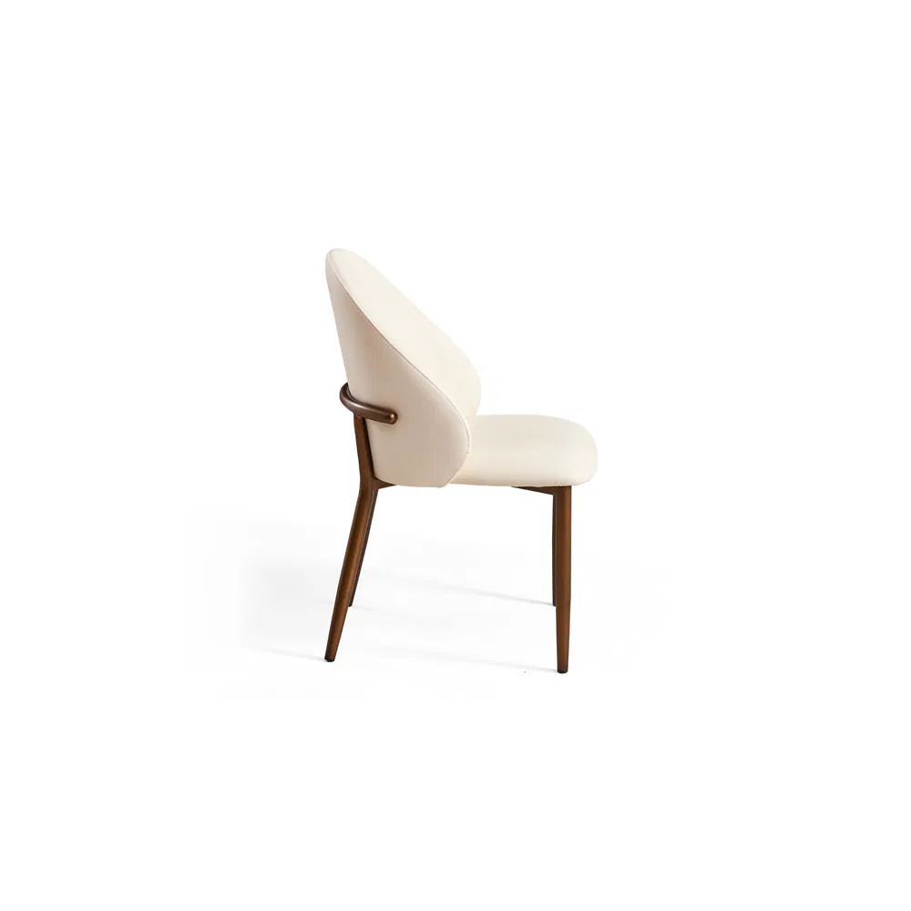 Hot Sale Without Armrest White Accent Curved Back Bronze Dining Chair Chairs