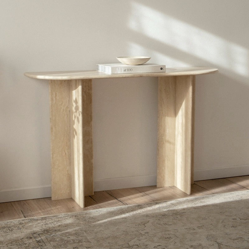Luxury Modern Stone Console Table Travertine Entry Hallway Table for Sale