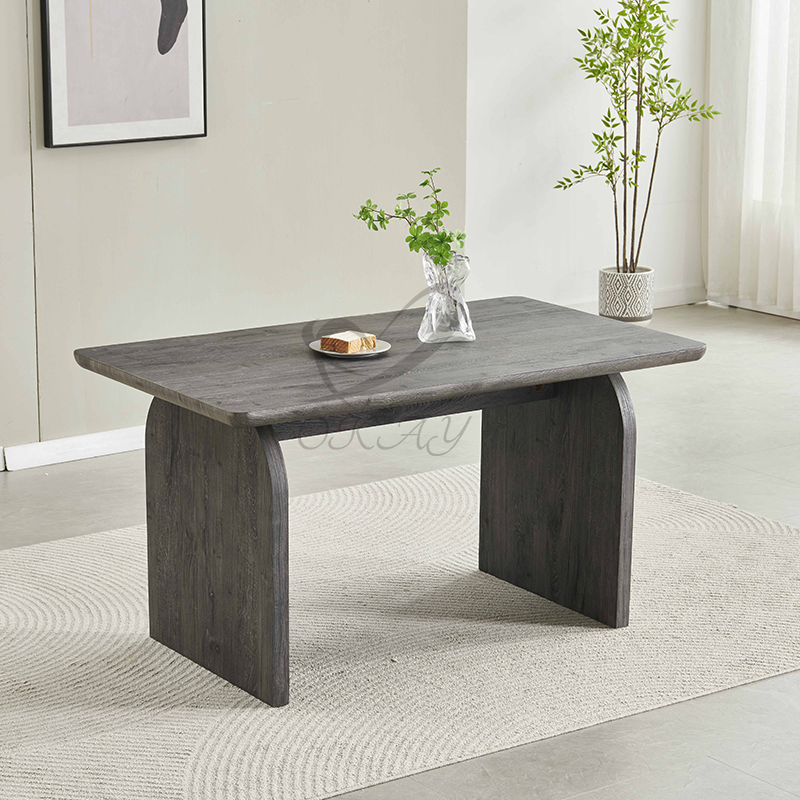 Contemporary Nordic 6 Seat Dining Table Rectangle MDF Villa Homestay Dining Table Nordic Furniture