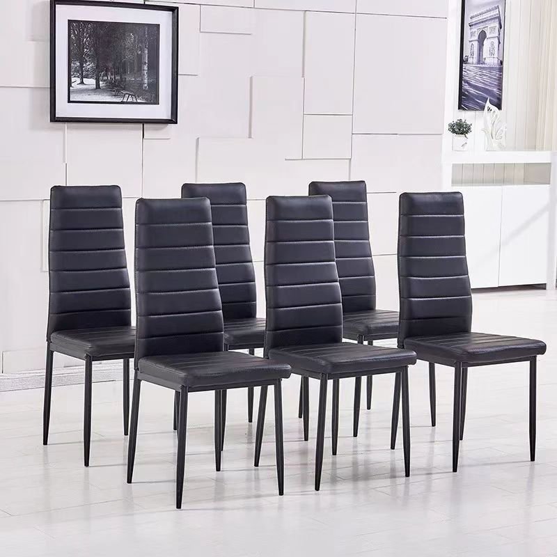 Stylish Modern Leather Dining Chair with Durable Metal Frame