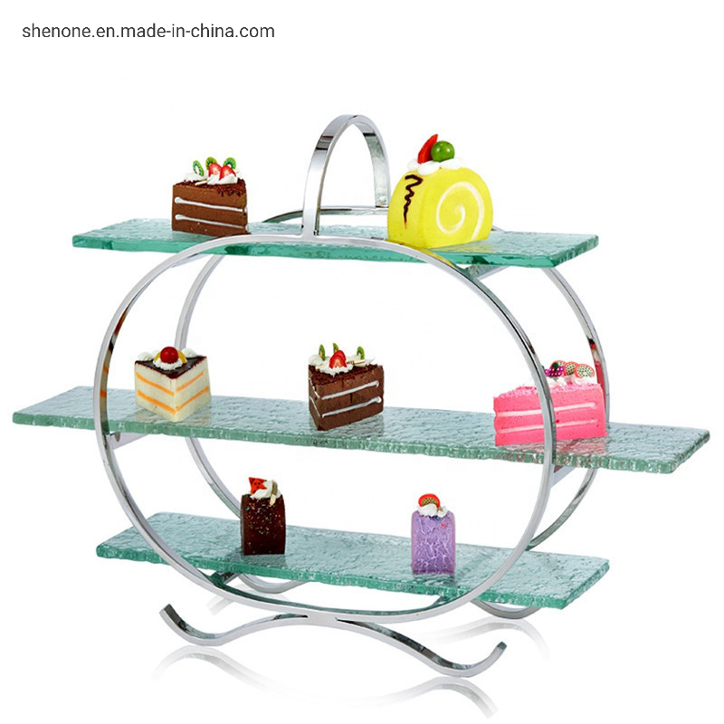 Shenone Buffet Catering Elevation Decorations and Equipment for Sale Decorative Acrylic Mirror Dessert Cake Display Stand Buffet Riser