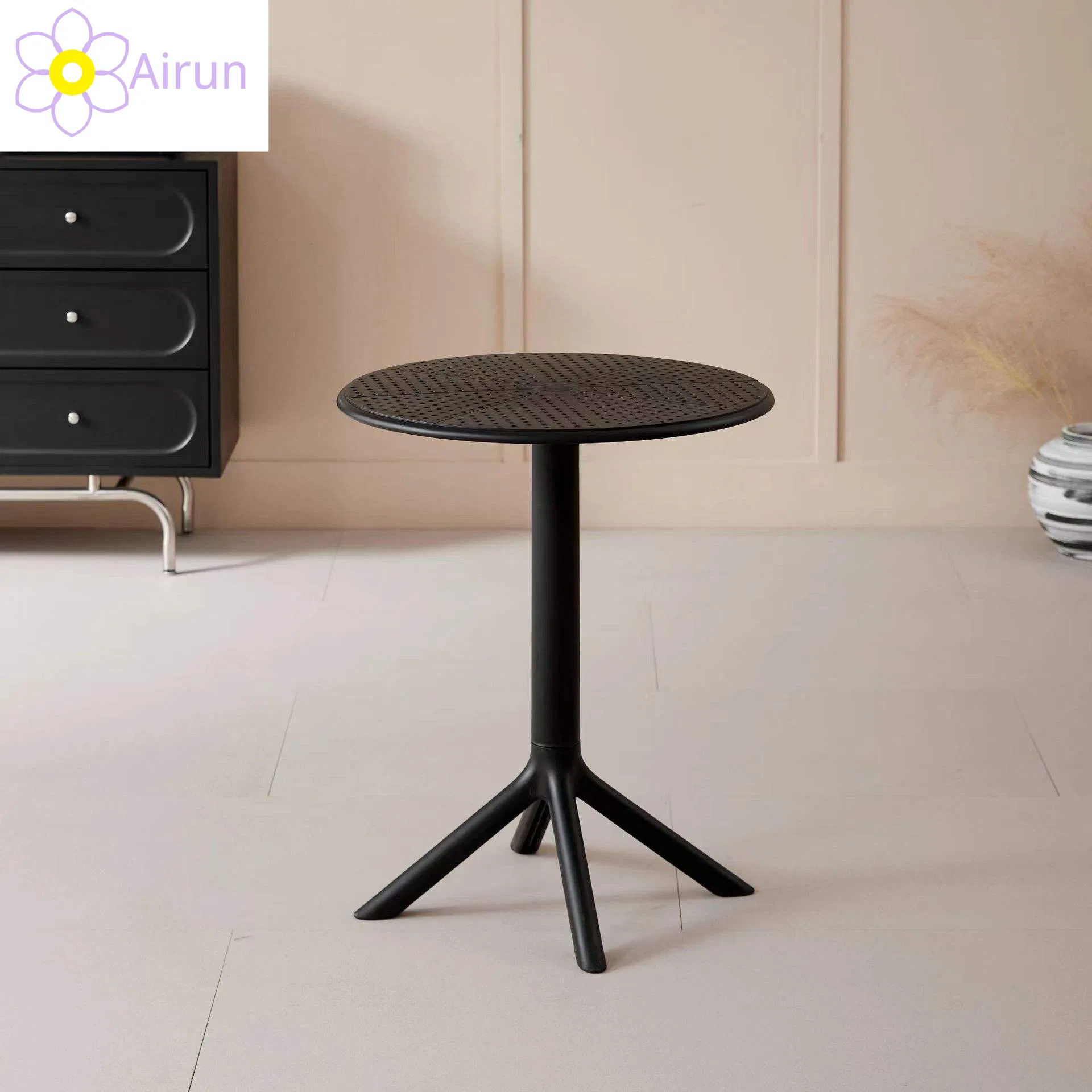 Household Nordic Simple Modern Popular Plastic Hotel Coffee Outdoor Balcony Meeting Restaurant Small Round Hollow Corner Side Table