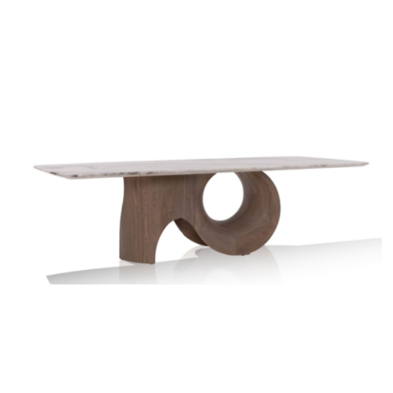 Contemporary Home Wooden Furniture Marble Top Modern Restaurant Dining Table