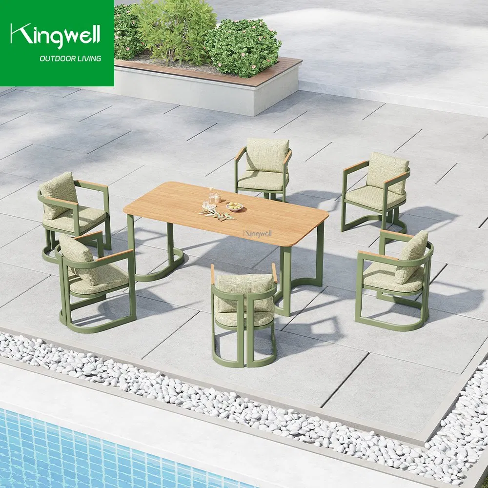 Bar Hotel Outdoor Aluminum Garden Tables and Chairs Patio Furniture Dining Set