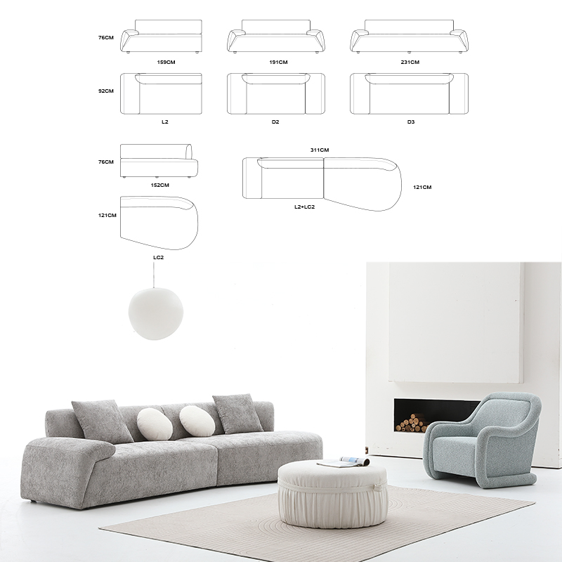Fabric Corner Sofa Living Room Grey Living Room L Shaped Sectional Sofa