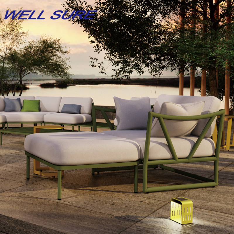 Weather Resistant Patio Lounge Sofa with Powder Coated Aluminum Build