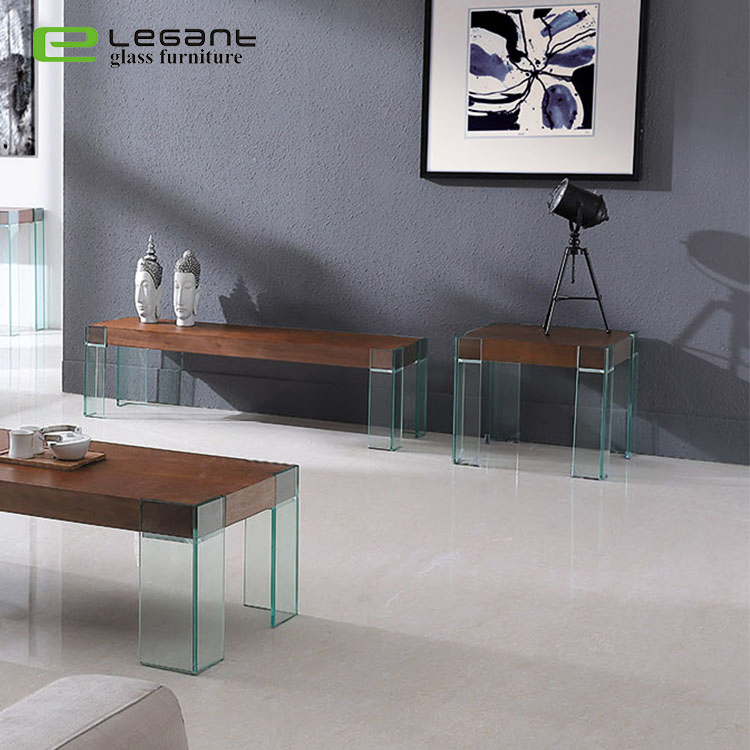 Clear Tempered Glass Storage Function Cabinet TV Stand