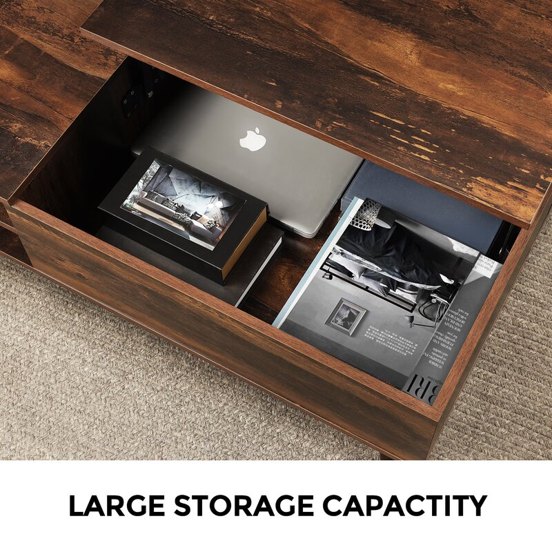 Modern Wood Multi-Function Height Adjustable Lift Top Coffee Tables