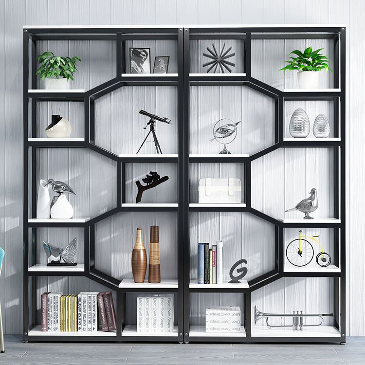 High-End Stable Living Room 0ffice Book Storage Shelf Stainless Steel Book Rack Floor Display Cabinet