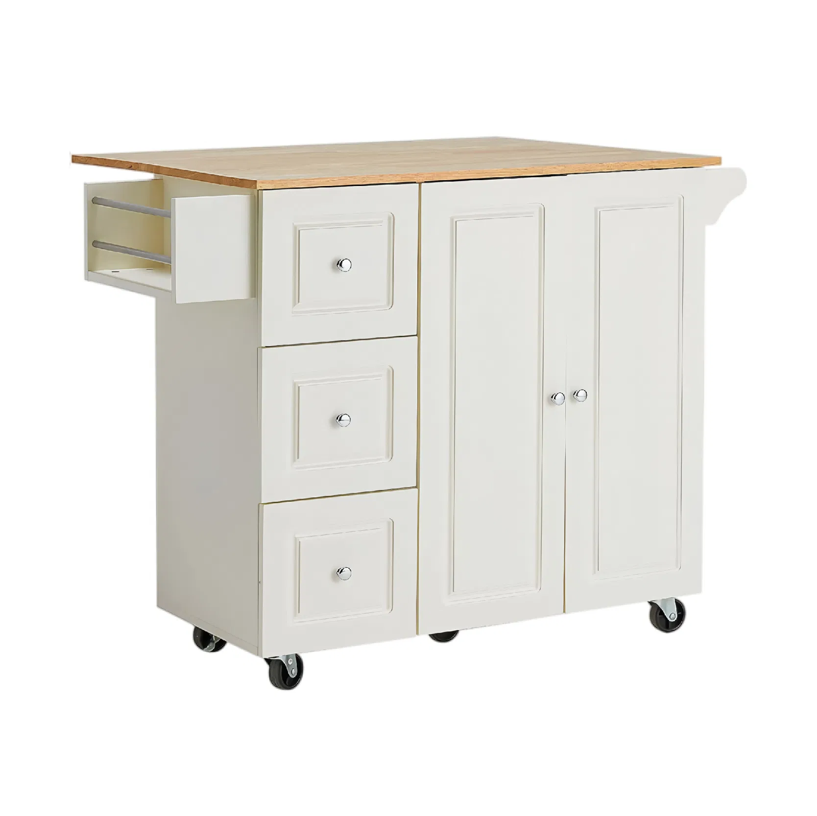 Modern Custom-Style Wooden Kitchen Island with Cabinets