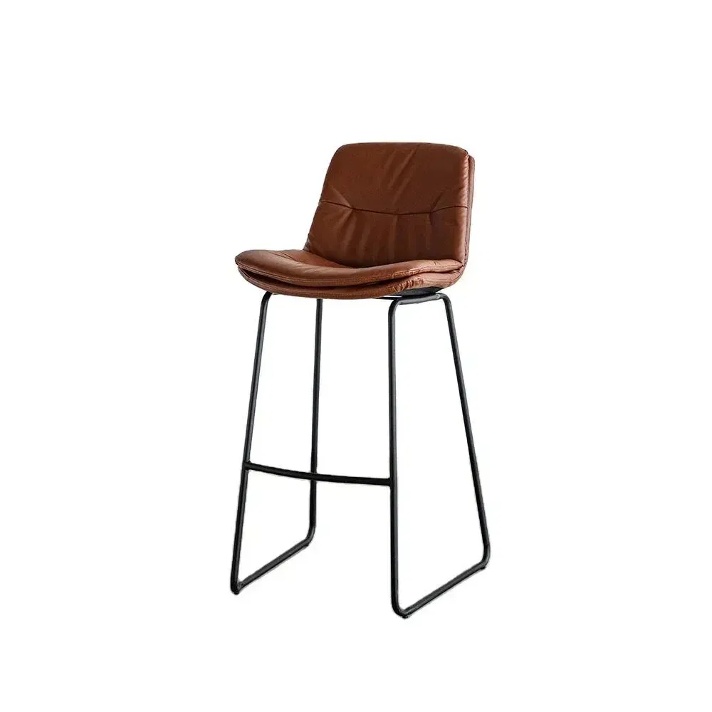 Modern Counter Height Velvet Upholstered Bar Stool with Metal Frame