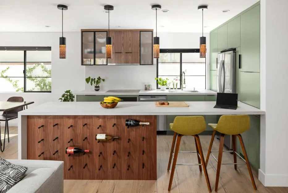 Green Kitchen Island Cabinet