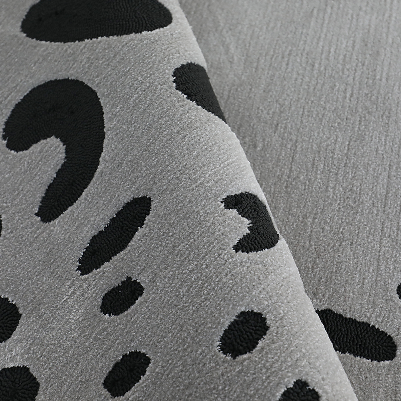 Leopard Grey Black Living Room Rugs Floor Carpet