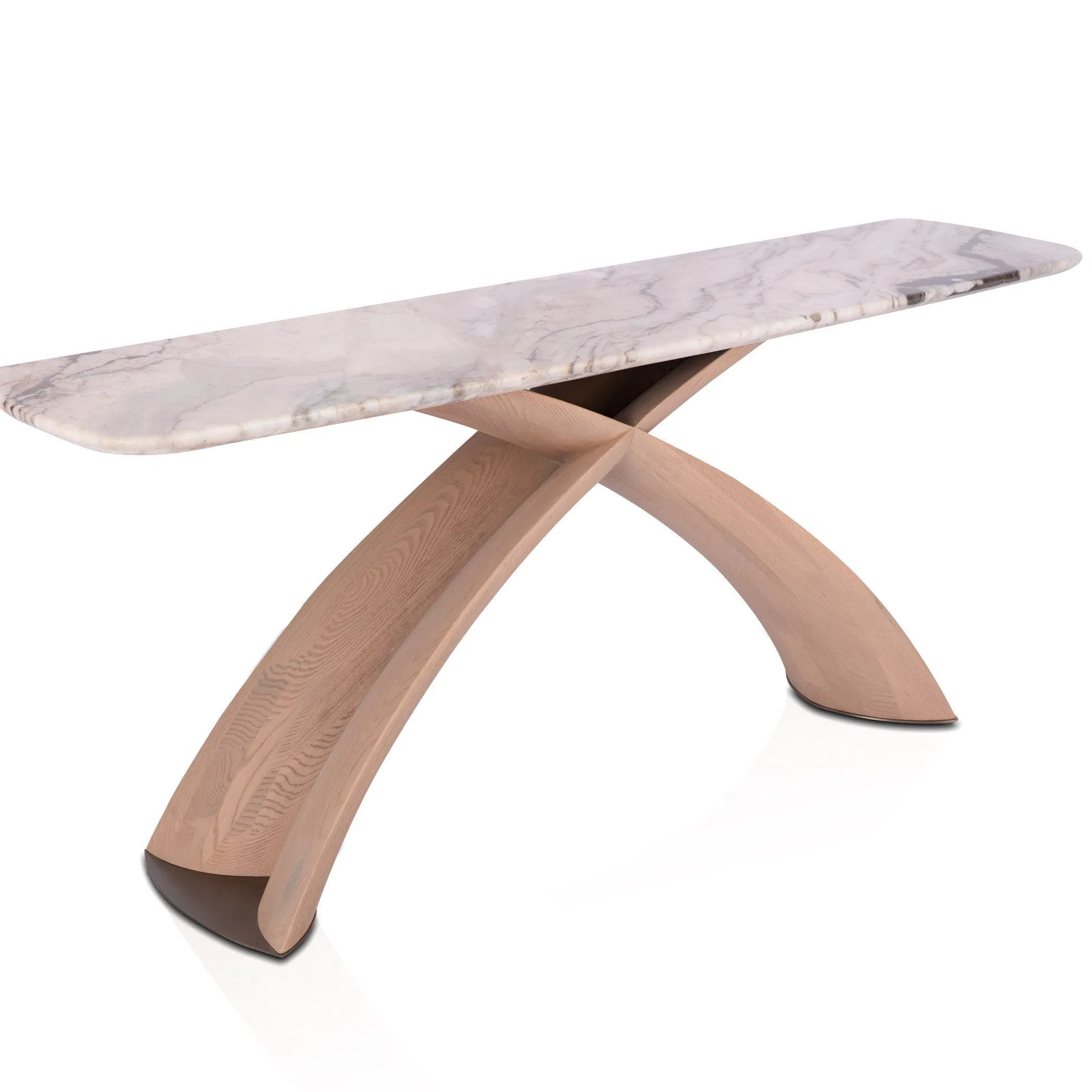 Hot Sale Modern Luxury Ash Solid Wood Marble Top Entry Console Table