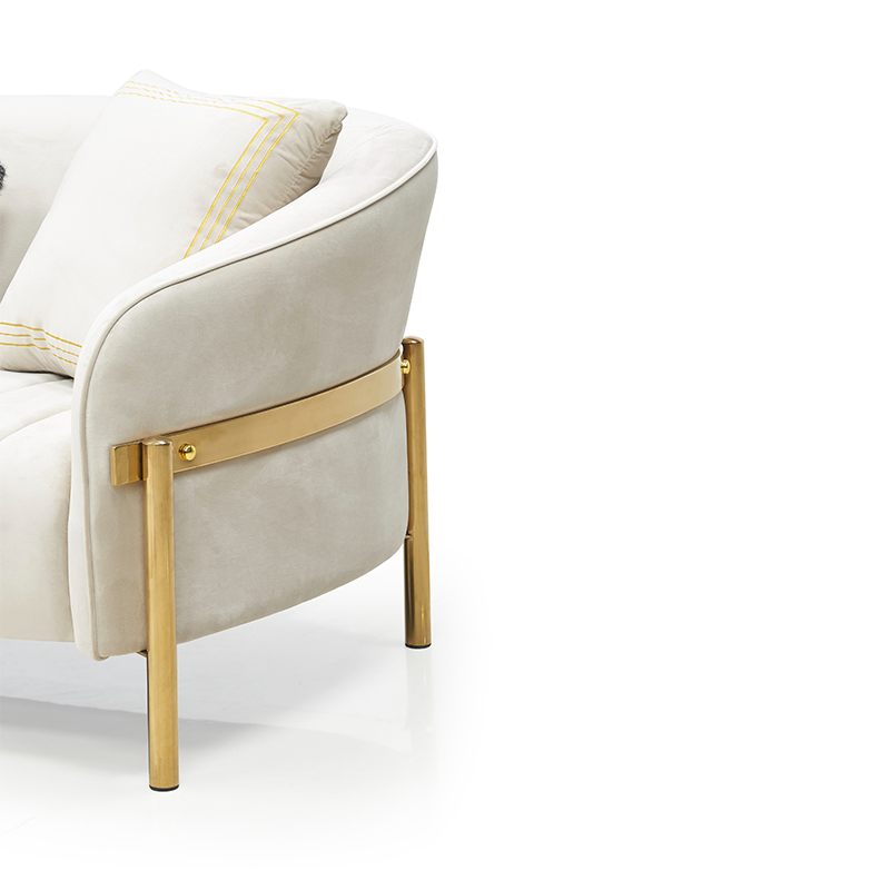 Light Luxury Fabric Modern Sofa Italian Design Metal Foots Living Room Furniture