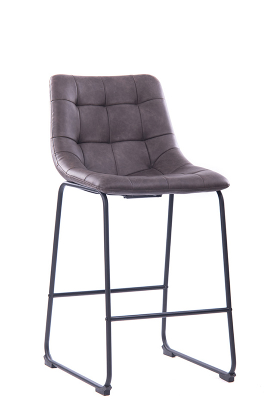 Metal Feet Counter Height Bar Stools Synthetic Leather Upholstered Armless Kitchen Stool (ZG21-011)