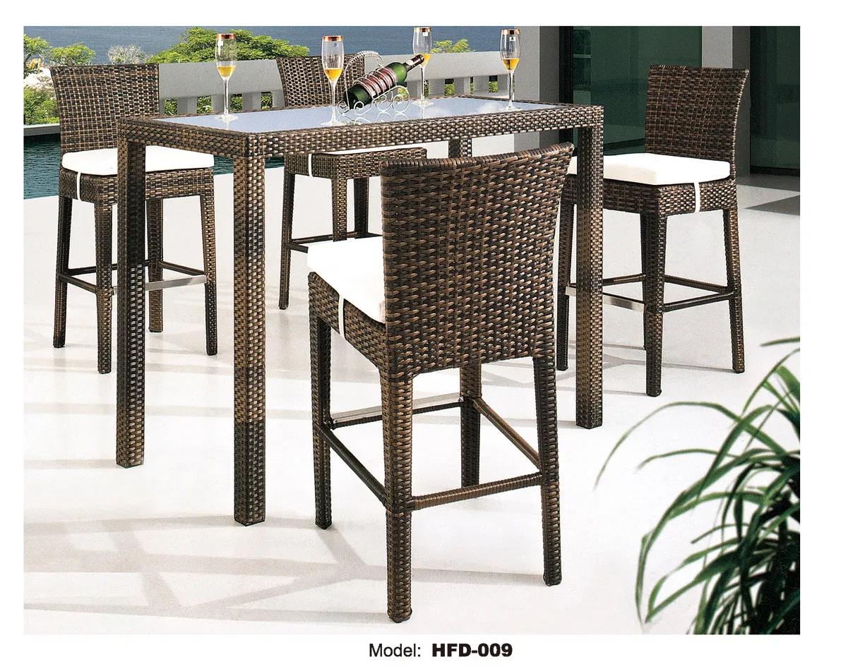 Outdoor Aluminum Bar Set Garden Bar Chair Hotel Bar Table Coffee Bar Chair Cafe Bar Table Bar Stool