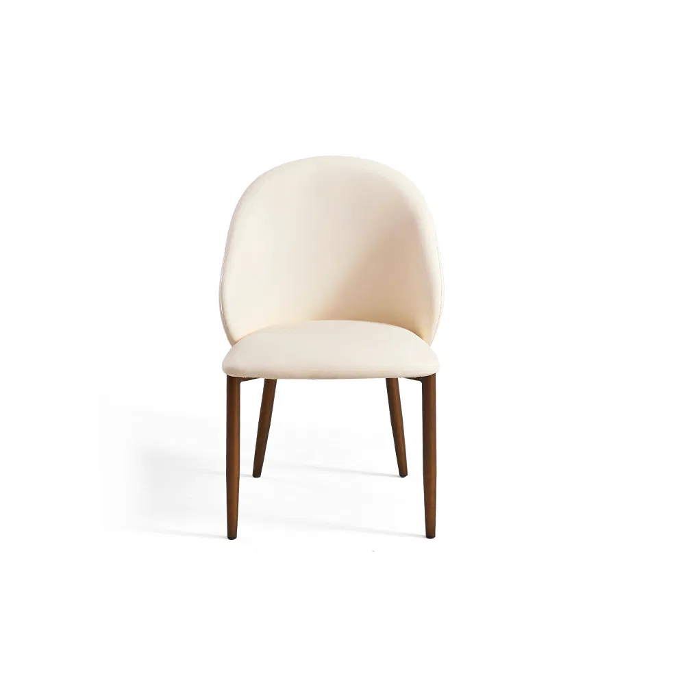 Hot Sale Without Armrest White Accent Curved Back Bronze Dining Chair Chairs