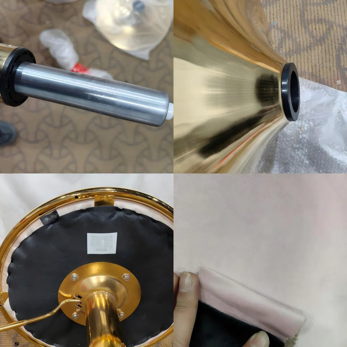 Luxurious Velvet Pink Swivel Barstool Detail