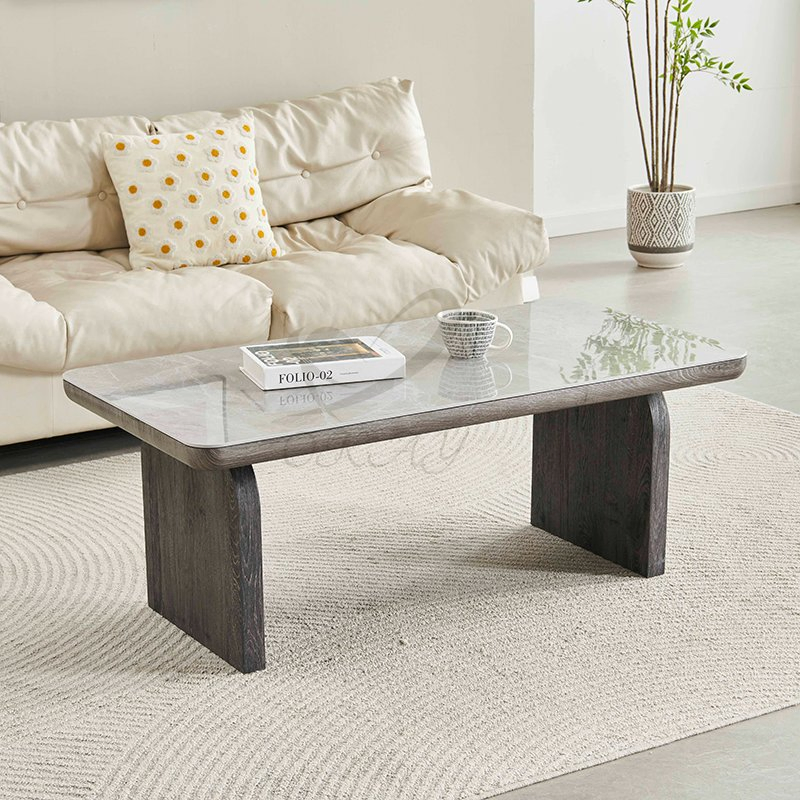 Contemporary Nordic 6 Seat Dining Table Rectangle MDF Villa Homestay Dining Table Nordic Furniture