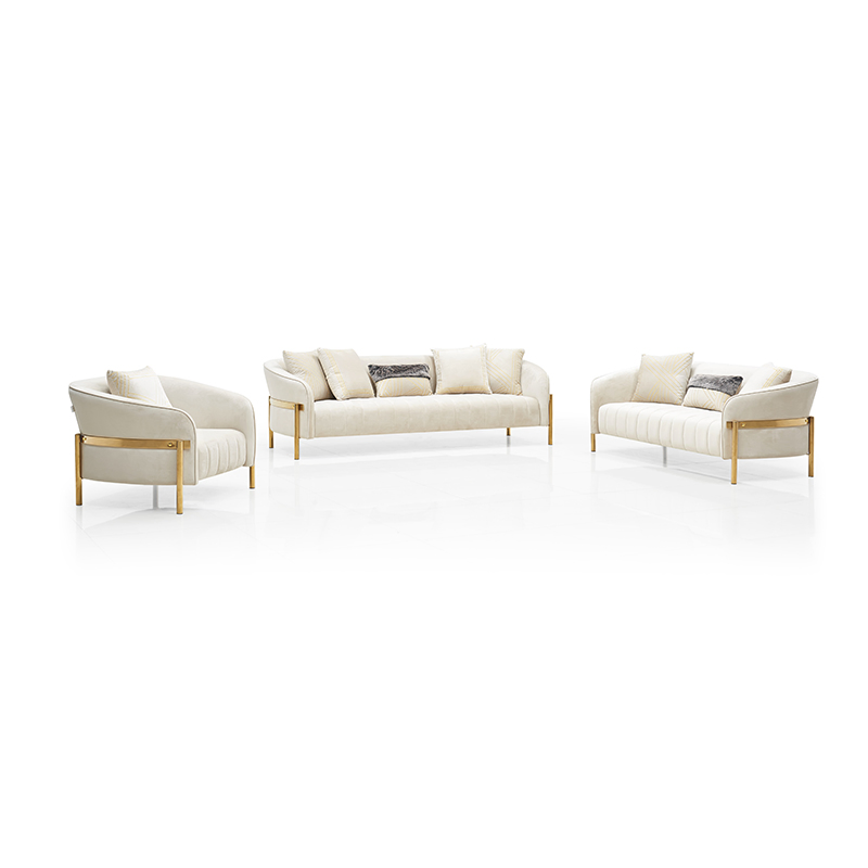 Light Luxury Fabric Modern Sofa Italian Design Metal Foots Living Room Furniture