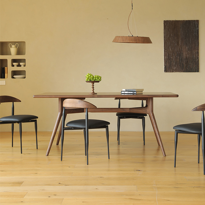 Dining Table Chair Sets with Steel Leg Modern Solid Wood for Restaurant Metal Iron Restaurant Furniture Kitchen Chair