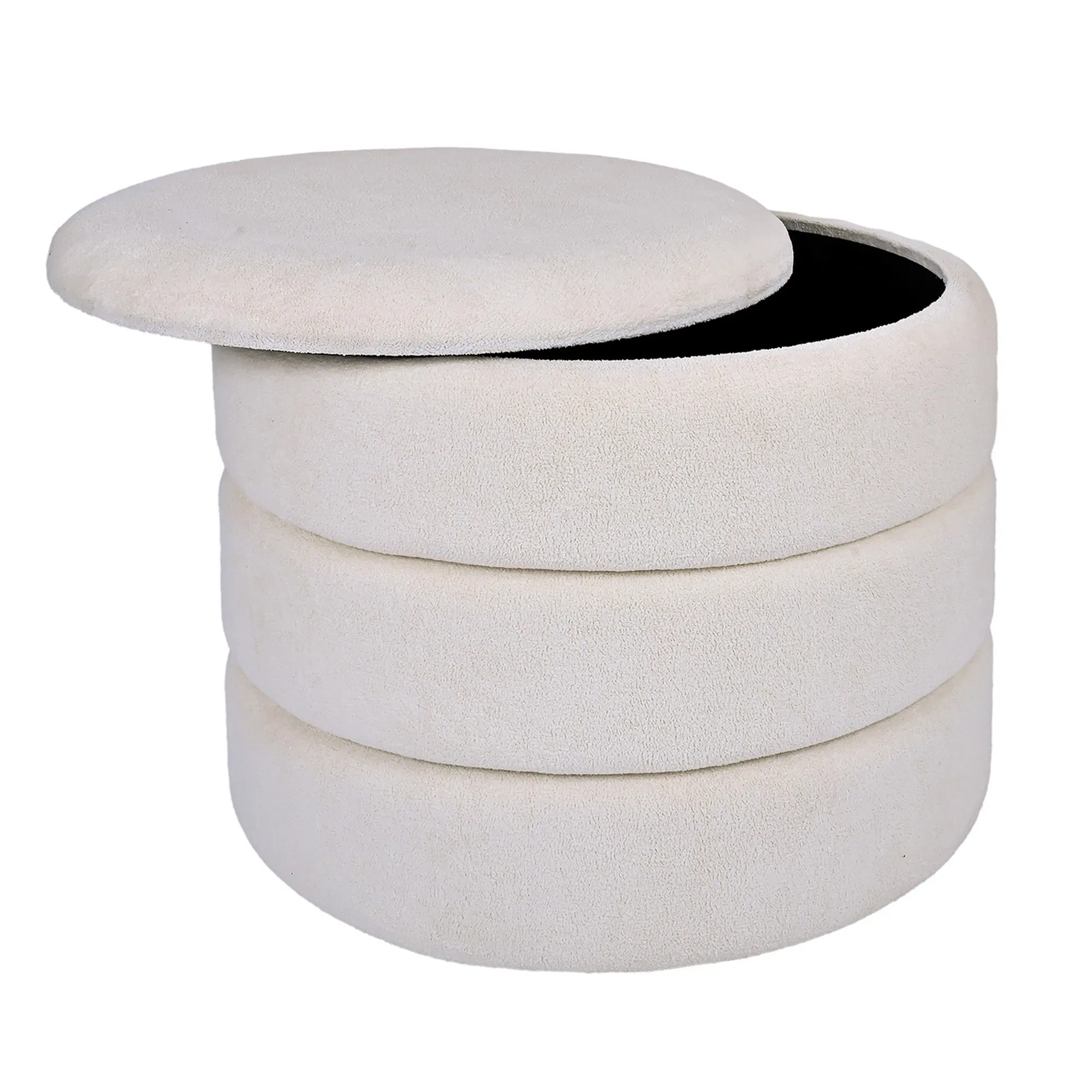 Storage Ottoman Modern Round Footrest Velve Ottoman for Hallway, Living Room, Bed Room Ydf25035