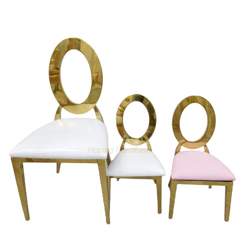 Round Outdoor Table Home Hotel Gold Stainless Steel Metal Restaurant Wedding Event Banquet Sitting Room Dining Furniture High Bar Stool Kids White Dining Chair