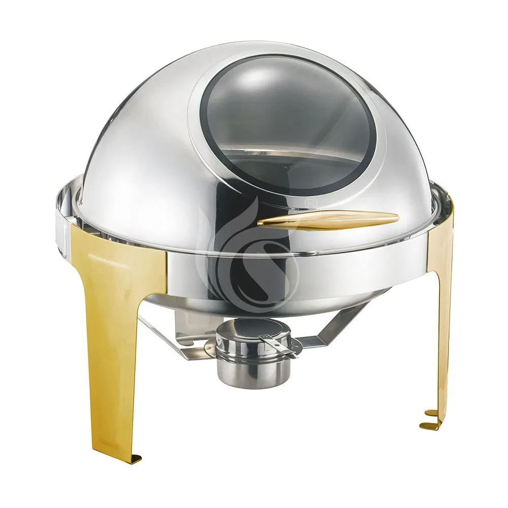 6L Round Roll Large Capacity Food Warmer for Catering Chafing Dish Buffet