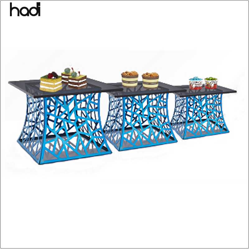 Modern Square Rose Gold Stainless Steel Food Rack for Breakfast Afternoon Tea &amp; Wedding Catering Buffets in Hotels &amp; Restaurants