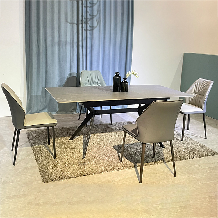 Modern Home Restaurant Furniture Set Special Metal Ceramic / Marble Dining Room Table