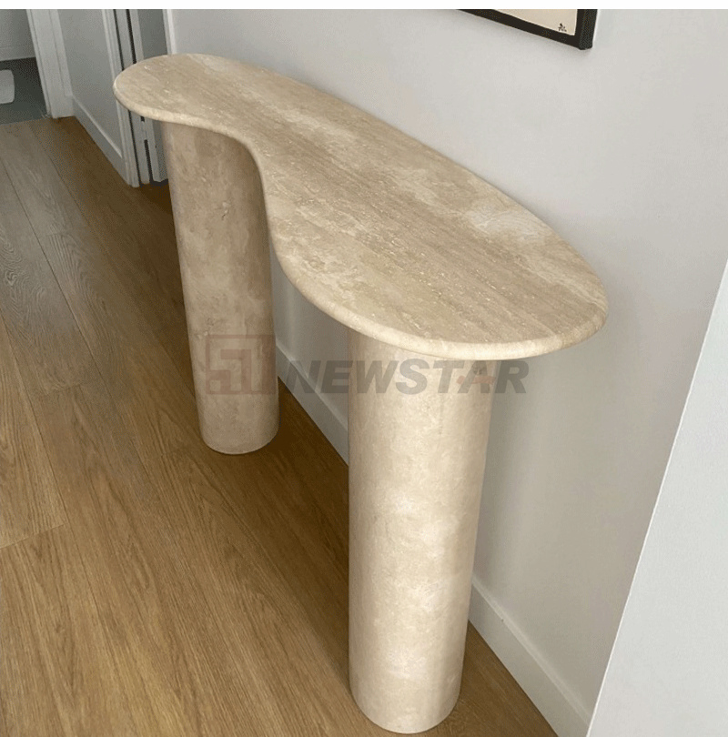 Irregular Travertine Living Room Furniture Travertine Entry Table Console Marble Console Table
