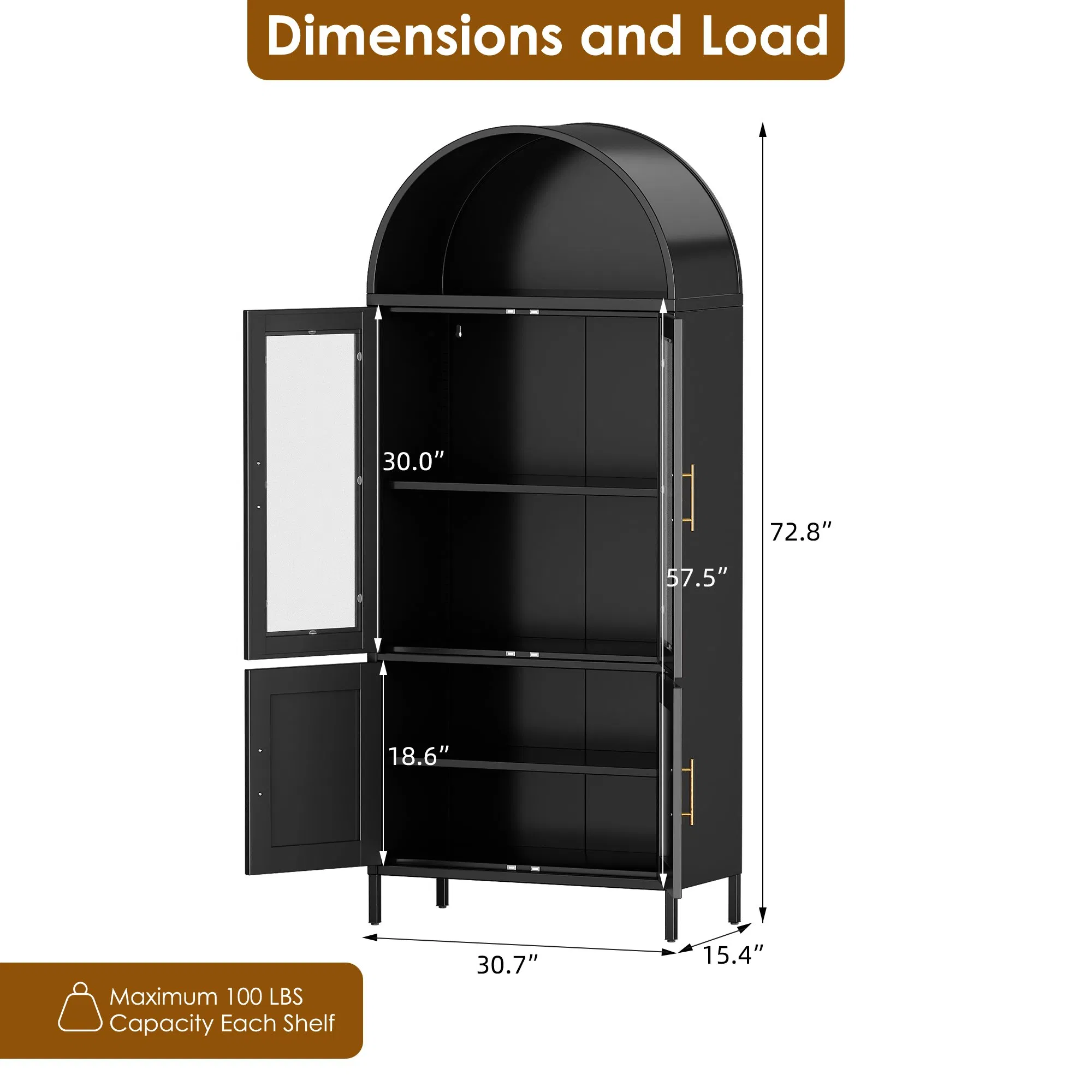 Metal Storage Cabinet Living Room Furniture Glass Double Door Cabinet Living Room Kitchen Cabinet