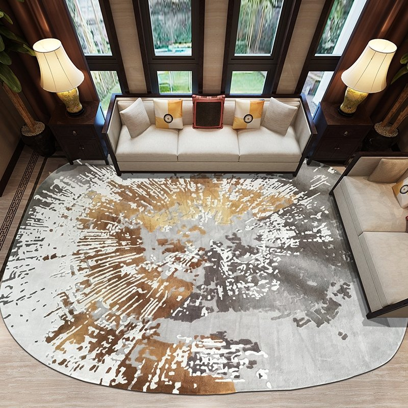 Red Dotted Home Carpet Wool Thick Hand Tufted Area Rugs Living Room